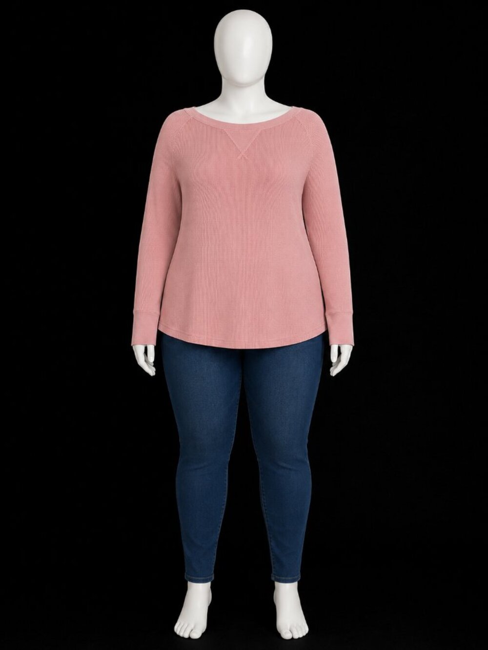 Faded Glory XL  Knit Thermal Top | Long Sleeve Plus Size Layering Esse